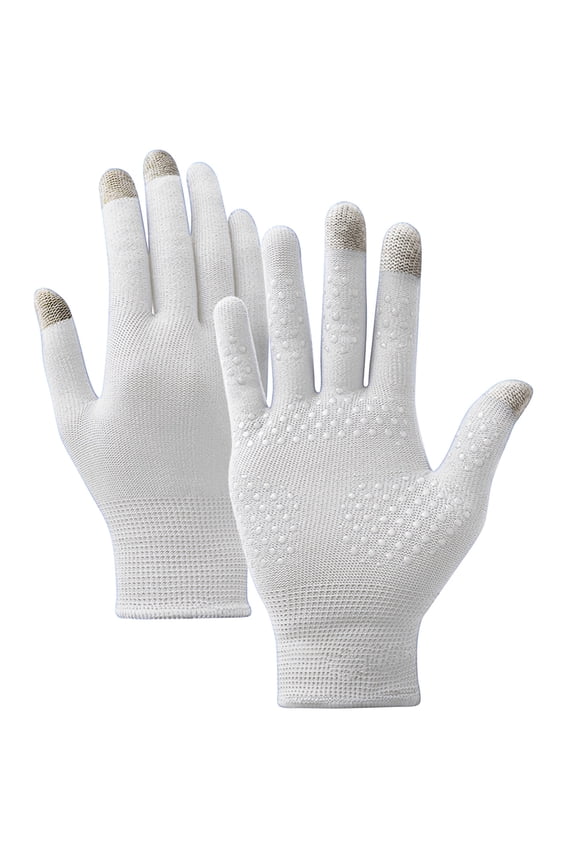 Lightweight Silk Summer Gloves Non-Slip Outdoor Sports Driving Cycling Gloves Winter Warm Running Glove Liner Sun UV Protection Fishing Gloves for Women Men