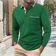 thumbnail image 1 of Nmnitkp Long Sleeve Shirts for Men Classic Button Down Golf Shirt Fashion Casual Moisture Wicking Shirts Soft and Comfortable Mens Long Sleeve Tee Shirts Green,3XL, 1 of 7