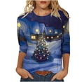 thumbnail image 1 of Nmnitkp Long Sleeve Shirts for Women Merry Christmas Old Men Shirts for Women 3/4 Sleeve Raglan Baseball Tee Funny Festival Tops & Soft and Comfortable Fall Blouses for Women 2025(Plus Size), 1 of 5