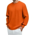 thumbnail image 1 of Nmnitkp Long Sleeve Shirts for Men Comfortable Crewneck Sweatshirts High-Quality Fabric Sweatshirts Thermal Casual Pullover Shirt Orange,L, 1 of 6