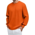 thumbnail image 1 of Nmnitkp Long Sleeve Shirts for Men Comfortable Crewneck Sweatshirts High-Quality Fabric Sweatshirts Thermal Casual Pullover Shirt Orange,M, 1 of 6