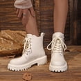 thumbnail image 1 of Nmnitkp Martin Boots Fall Boots Thick Heel Velvet Fall And Winter Style Comfortable Height-Enhancing Thick-Soled Short Boots White,42, 1 of 9