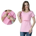 thumbnail image 1 of Nmnitkp Maternity Clothes Healthy Fabric Cotton Women Short Sleeve Nursing Tops for Breastfeeding T Shirts Summer Maternity Nursing Shirt Clothes Pink,XL, 1 of 6