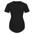 thumbnail image 1 of Nmnitkp Maternity Clothes Healthy Fabric Maternity Shirts Solid Color Comfortable Casual V-Neck Chest Pocket Short Sleeve T-Shirt Maternity Tops Black,2XL, 1 of 6