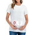 thumbnail image 1 of Nmnitkp Maternity Shirts Short Sleeve Summer Pregnancy Tops& Tees Clothes V Neck Casual Outfits for Women,Maternity Tops White,XL, 1 of 6