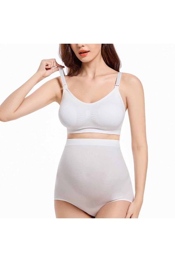 Maternity Underwear Set,Antibacterial Fabric,Nursing Bras for Breastfeeding Thin Lace Bra Without Steel Ring Breast Upward Front Opening Feeding Bra Underwear Nursing Bras White,M