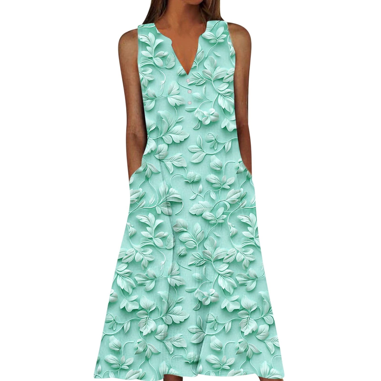 Nmnitkp Maxi Dresses for Women 2026 Summer Dress Casual Dress Gradual  Sleeveless Neck V-Neck Long Dress - Walmart.com