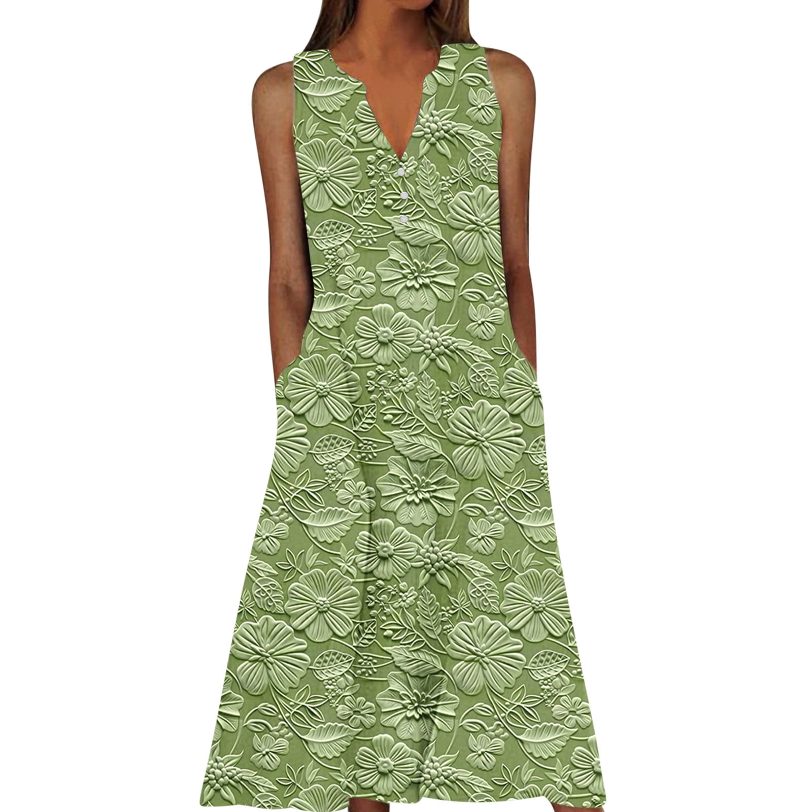 Nmnitkp Maxi Dresses for Women 2026 Summer Dress Casual Dress Gradual  Sleeveless Neck V-Neck Long Dress - Walmart.com
