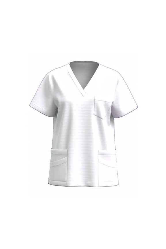 Medical Scrub Tops for Women - Soft Stretch Mandarin Collar Oversized Fit Scrub Shirts with 5 Pockets White,XL