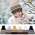 thumbnail image 1 of Nmnitkp Men's And Women's Winter Warmth Fashion Large Head Circumference Wool Ball Color Matching Knitted Hat Brown, 1 of 4
