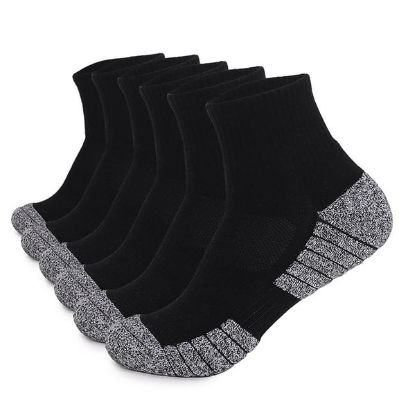 Nmnitkp Men's Athletic Ankle Socks Comfortable and Breathable Socks 6 Pairs Thick Cushion Running Socks for Men&Women Cotton Socks 4-5/6-9/9-12/12-15