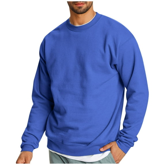 Nmnitkp Men's Crewneck Sweatshirts High-Quality and Healthy Fabric Long Sleeve Shirt Soild Color Soft and Skin-Friendly Men's Sweatshirts Casual Pullover Shirt