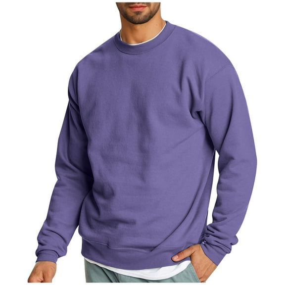 Nmnitkp Men's Crewneck Sweatshirts High-Quality and Healthy Fabric ​​​​​Long Sleeve Shirt Soild Color​​ Soft and Skin-Friendly Men's Sweatshirts Casual Pullover Shirt