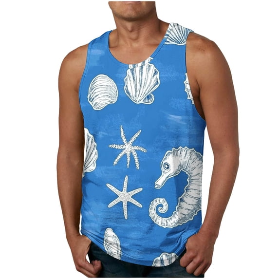 Nmnitkp Men's Fashion Leopard Print Vest T-Shirt Gym Workout Tank Tops,Men's Tank Top Soft,Breathable and Absorbent Cotton Tank Tops Men