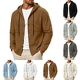 thumbnail image 1 of Nmnitkp Men's Lightweight Hooded Button Down Shirt Jacket Long Sleeve Dual Chest Pockets Casual Fashion Shacket Fall Spring Layering Top for Daily Outdoor Vacation Commute Wear Brown,L, 1 of 9