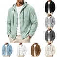 thumbnail image 1 of Nmnitkp Men's Lightweight Hooded Button Down Shirt Jacket Long Sleeve Dual Chest Pockets Casual Fashion Shacket Fall Spring Layering Top for Daily Outdoor Vacation Commute Wear Mint Green,XL, 1 of 9