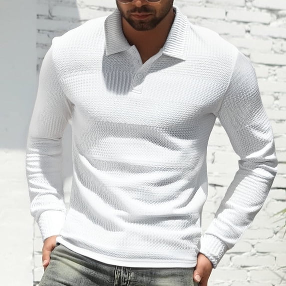 Nmnitkp Men's Long Sleeve Shirt High-Quality and Healthy Fabric Men's Henley Casual Long Sleeve Lightweight Button T-Shirts Soft and Skin-Friendly Long Sleeve Shirts For Men White,2XL