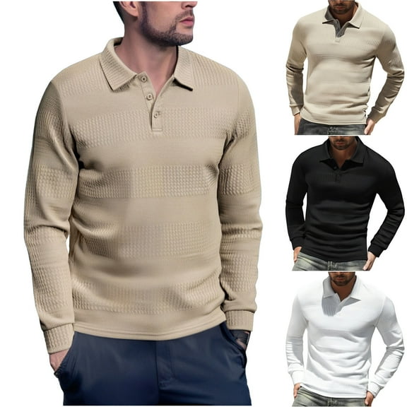 Nmnitkp Men's Long Sleeve Shirt High-Quality and Healthy Fabric Men's Henley Casual Long Sleeve Lightweight Button T-Shirts ​Soft and Skin-Friendly Long Sleeve Shirts For Men Khaki,M