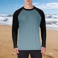 thumbnail image 1 of Nmnitkp Men's Long Sleeve Shirts UPF 50+ UV Sun Protection Athletic Shirts for Hiking Running Workout Rash Guard Patchwork Printed Pullover Light Blue,2XL, 1 of 5