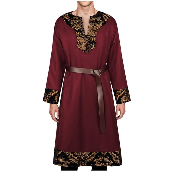 Nmnitkp Men's Padded Gambeson Vest Sleeveless Aketon Armor Medieval Knight Surcoat Halloween Costume Dress Red,S