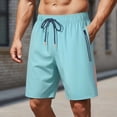 thumbnail image 1 of Nmnitkp Men's Quick Dry Athletic Shorts Elastic Waist Drawstring With Zipper Pockets Lightweight Breathable Workout Running Basketball Gym Outdoor Shorts Sky Blue,XL, 1 of 7