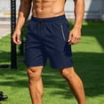 thumbnail image 1 of Nmnitkp Men's Quick Dry Athletic Shorts Elastic Waist Drawstring With Zipper Pockets Lightweight Workout Gym Running Hiking Summer Shorts, 7 Inch Blue,3XL, 1 of 9