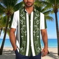 thumbnail image 1 of Nmnitkp Men's Short Sleeve Button Down Shirt, Bamboo Print Casual Collared Top, Lightweight Summer Vacation Relaxed Fit Shirt for Men Army Green,XL, 1 of 6
