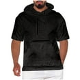 thumbnail image 1 of Nmnitkp Men's Short Sleeve Hoodie Waffle Workout Gym Sweatshirt Muscle Fit Fashion Athletic Hoodies Pullover Cotton Hooded T-Shirts, 1 of 7