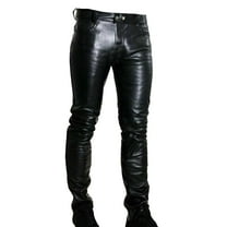 Nmnitkp Men's Skinny Straight Leg Tapered Pu Faux Leather Motorcycle Biker Pants High Cost Performance Mens Pants & High Quality Fabric Oversize Mens Sweatpants