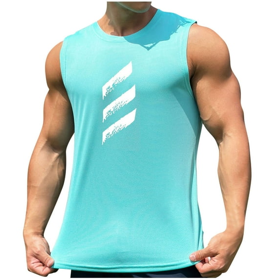 Nmnitkp Men's Sleeveless Tank Tops Holes Cotton Crewneck Casual Workout Gym Cut Off Muscle Fit T Shirt Soft, Breathable and Absorbent Tank Tops Men