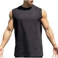 thumbnail image 1 of Nmnitkp Men's Sleeveless Tank Tops Holes Cotton Crewneck Casual Workout Gym Cut Off Muscle Fit T Shirt Soft, Breathable and Absorbent Tank Tops Men, 1 of 8