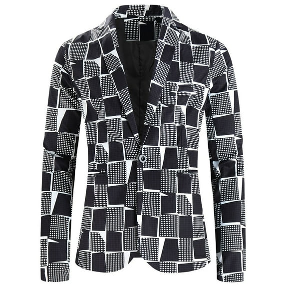 Nmnitkp Men's Sport Coats & Blazers Classic Style Men's Tie-dye Fashion Blazer Two Button Dress Party Suit Jacket Notched Lapel Slim Fit Stylish Top