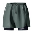 thumbnail image 1 of Nmnitkp Men's Swim Trunks 2 in 1 Beach Shorts Quick Dry Bathing Suits with Compression Liner Swim Trunks UPF 50+ Sun Protection Men's Swimwear Dark Gray #11,Free Size, 1 of 1