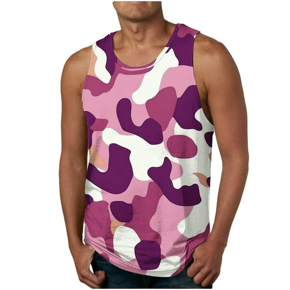 Nmnitkp Men's Tank Top Soft,Breathable and Absorbent Tank Tops Men High quality fabric Cotton Mens Sleeveless Tank Tops Workout Gym Shirts Palm Tree Vintage Style T-Shirt S-2XL