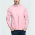 thumbnail image 1 of Nmnitkp Men's UPF 50+ Light Jacket Full Zip Sun Protection Hoodie Long Sleeve Sun Shirts UV Fishing Hiking Athletic Running Pink,3XL, 1 of 3