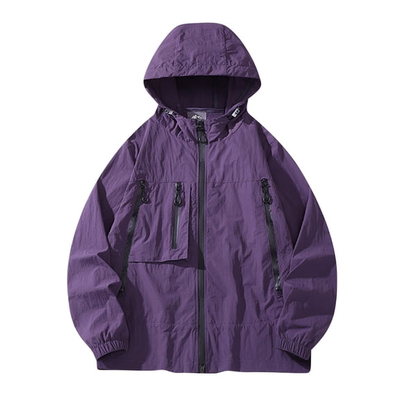Nmnitkp Men's UPF 50+ Light Jacket Full Zip Sun Protection Hoodie Long Sleeve Sun Shirts UV Fishing Hiking Athletic Running