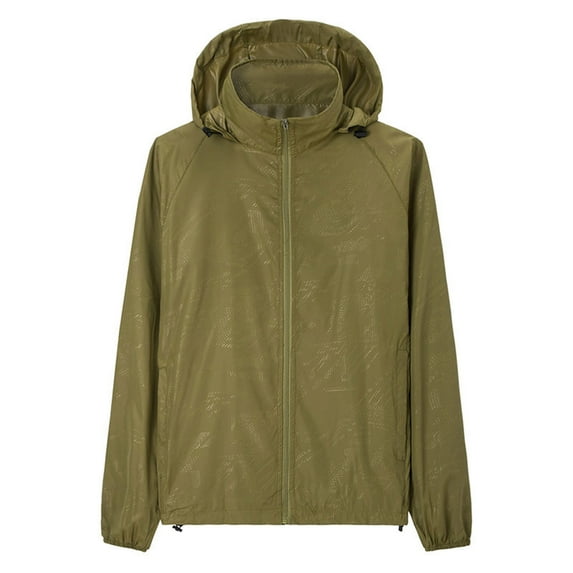 Nmnitkp Men's UPF 50+ Light Jacket Full Zip Sun Protection Hoodie Ultrathin Cool and Breathable Mens Sun Protection Shirts Long Sleeve Sun Shirts for Men Hiking Fishing Zip Pockets