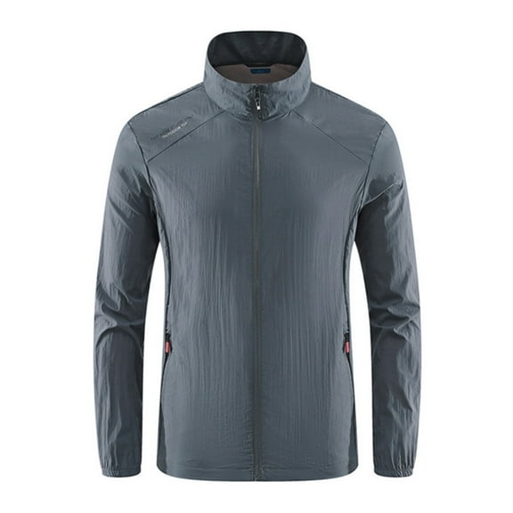 Nmnitkp Men's UPF 50+ Light Jacket Full Zip Sun Protection Hoodie Ultrathin Cool and Breathable Mens Sun Protection Shirts Long Sleeve Sun Shirts for Men Hiking Fishing Zip Pockets(Plus Size)