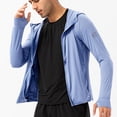thumbnail image 1 of Nmnitkp Men's UPF 50+ Sun Protection Hooded Jacket UV Shirt Long Sleeve SPF Quick Dry for Fishing Hiking Workout & High Quality Sunscreen Fabric Mens Sun Protection Shirts with Zip Pockets, 1 of 4