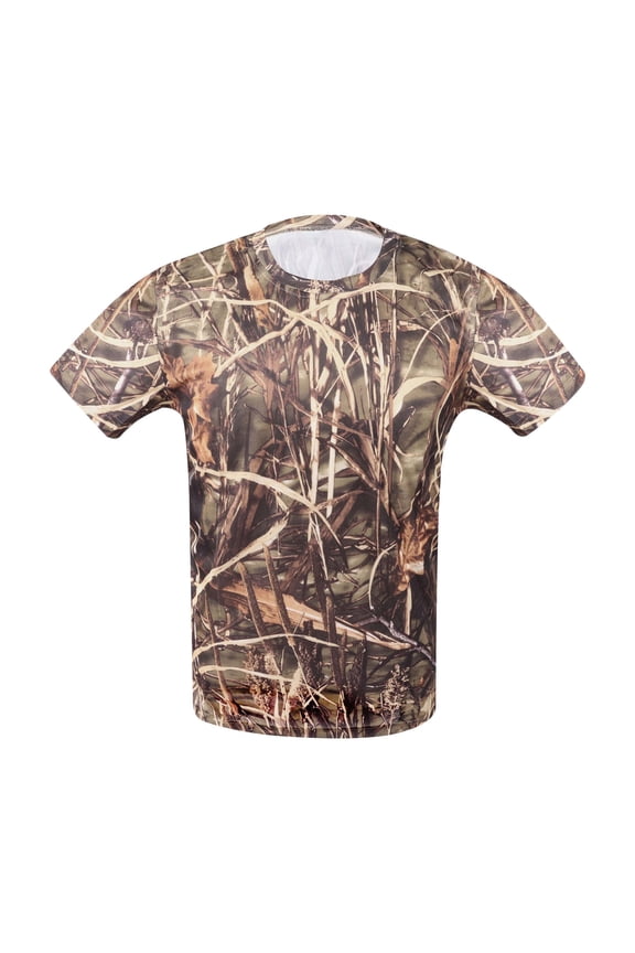 Men's UPF 50+ Sun Protection Shirts Swim SPF UV Quick Dry Short Sleeve T-Shirts for Athletic Fishing Training & Camouflage and Solid Color Print Mens Sun Protection Shirts