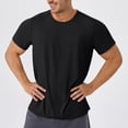 thumbnail image 1 of Nmnitkp Men's Workout T-Shirt Sport UPF 50+ Sun Protection Rash Guard Shirts Quick-Dry Moisture Wicking Athletic Tops Black,S, 1 of 9