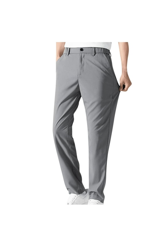 Mens Dress Pants,Men Summer Ice Cool Pants Silk Casual Comfortable Breathable Pants Non-Ironing Anti-Wrinkle High Stretch Pants M