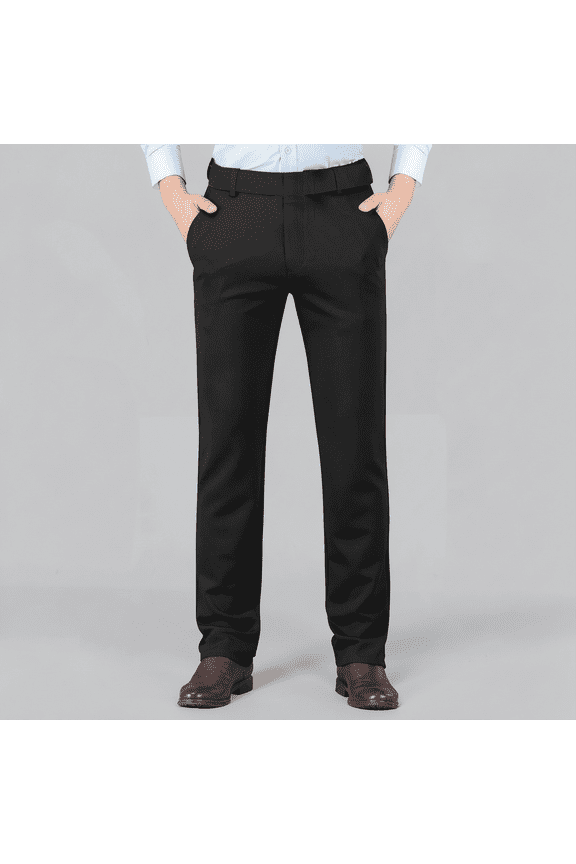 Mens Dress Pants Ultimate Performance Stretch Chino Pants with Expandable Waist, Wrinkle Resistant Men's Pants Black,38