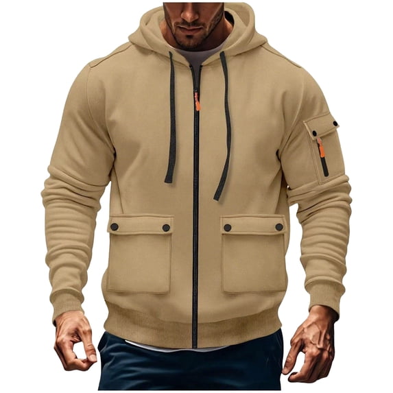Nmnitkp Mens Hoodies Shirt Casual Athletic Workout Fashion Hooded Lightweight Jersey Sweatshirt Long Sleeve with Drawstring Khaki,S