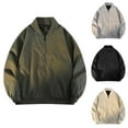 thumbnail image 1 of Nmnitkp Mens Jacket Lightweight Windbreaker Full Zip Up Laydown Collar Jackets Light Casual Coat with Zip Pockets Army Green,L, 1 of 7