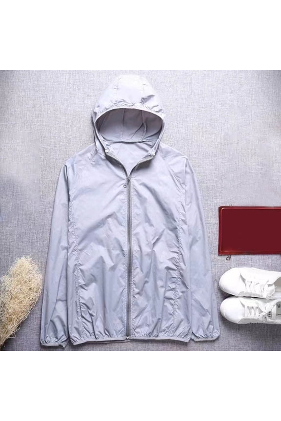 Mens Jacket Thin Sports Multi-bag Casual Loose Mountaineering Tooling Outdoor Long Sleeve Hooded Casual Outwear Jackets Gray,5XL