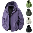 thumbnail image 1 of Nmnitkp Mens Jacket Waterproof Rain Jacket Lightweight Mountain Sports Outdoor Trench Softshell Windproof Jacket for Hiking Purple,L, 1 of 5