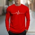 thumbnail image 1 of Nmnitkp Mens Long Sleeve Tee Shirts Casual Cotton T-Shirts Fall Winter Tops Plain Tshirts for Men Trendy Work Shirt Top Red,S, 1 of 5