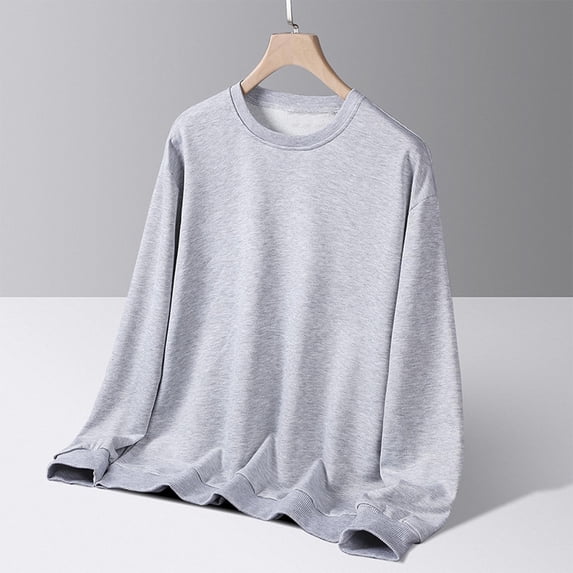 Nmnitkp Mens Long Sleeve Tee Shirts Crewneck Sweatshirts Cotton Pullover Men's Fashion Hoodies & Sweatshirts Gray,M