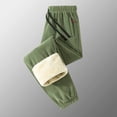 thumbnail image 1 of Nmnitkp Mens Pants Comfortable and Soft Mens Sweatpants Warm Sherpa Lined Thermal Elastic Drawstring Warm Pants Green,L, 1 of 5
